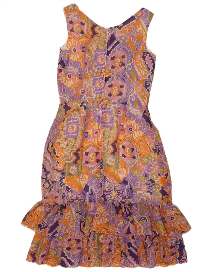 Vestido feminino Murek sem mangas com bainha UE 40 médio roxo geométrico