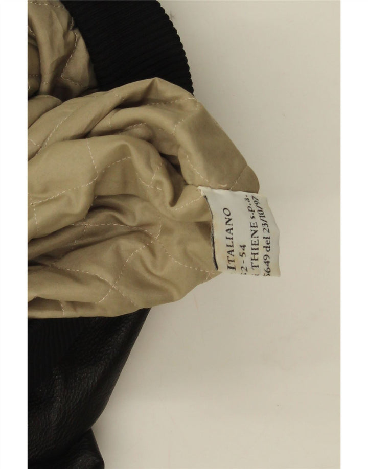 Jaqueta masculina de couro militar Esercito IT 52/54 XL couro preto