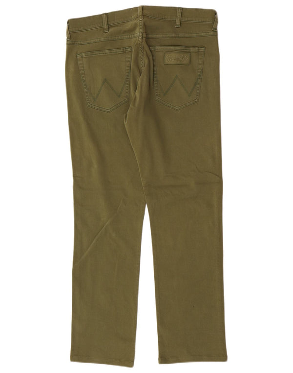 Calça Wrangler masculina Greensboro reta casual W32 L29 algodão verde
