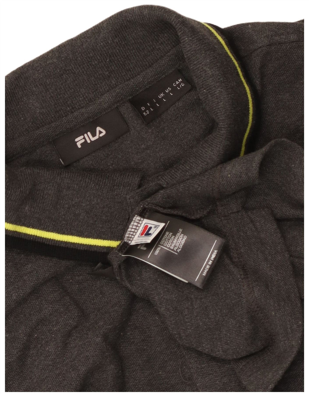 Camisa polo masculina Fila grande algodão cinza
