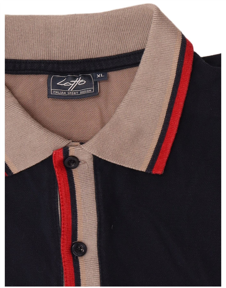 Camisa polo masculina Lotto XL azul marinho listrada