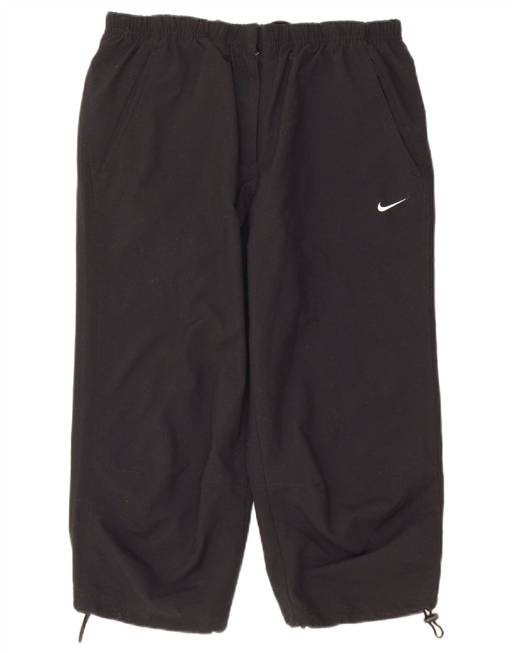 Calça de treino Nike feminina Capri UK 10/12 médio preto poliéster