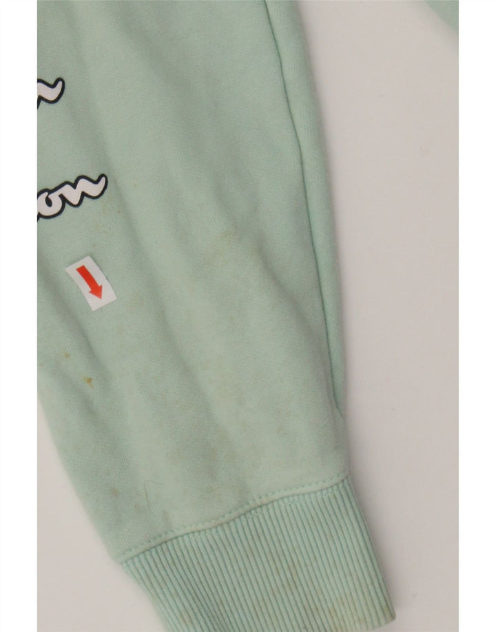 CHAMPION Womens Graphic Oversized Hoodie Jumper UK 6 XS Green Cotton Vintage Champion and Second-Hand Champion from Messina Hembry 