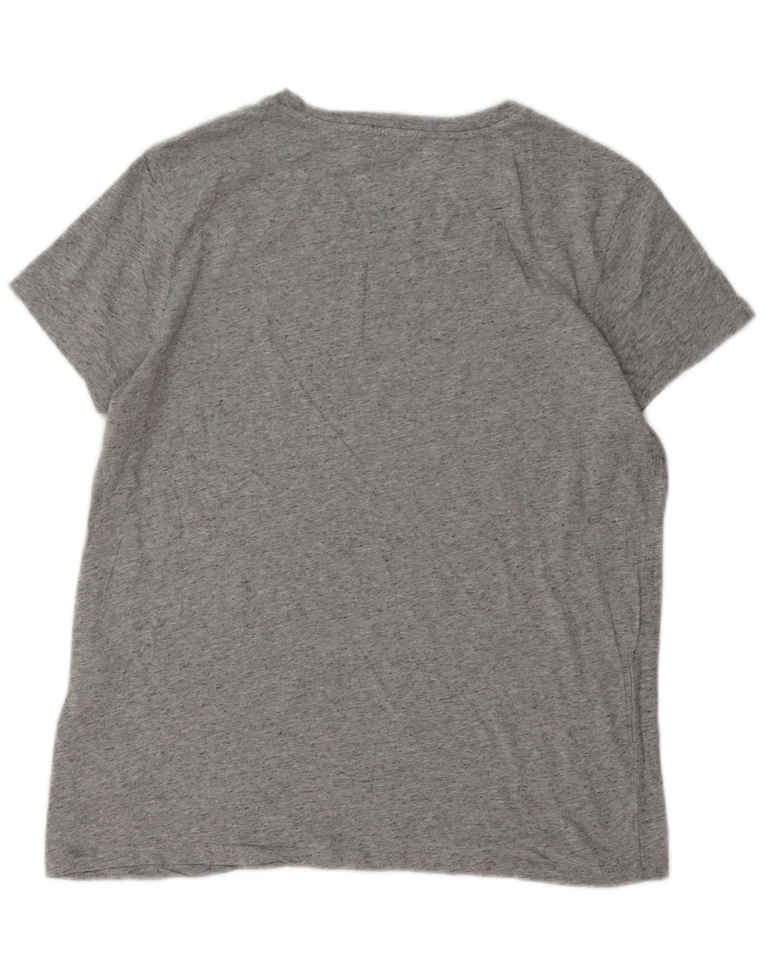 Camiseta feminina gráfica Levi's UK 14 grande algodão manchado cinza