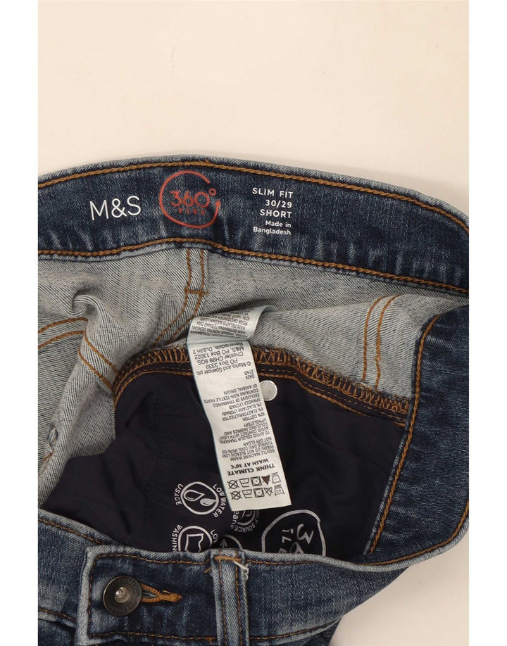 Marks & Spencer Mens Slim Jeans W30 L29 Azul Algodão