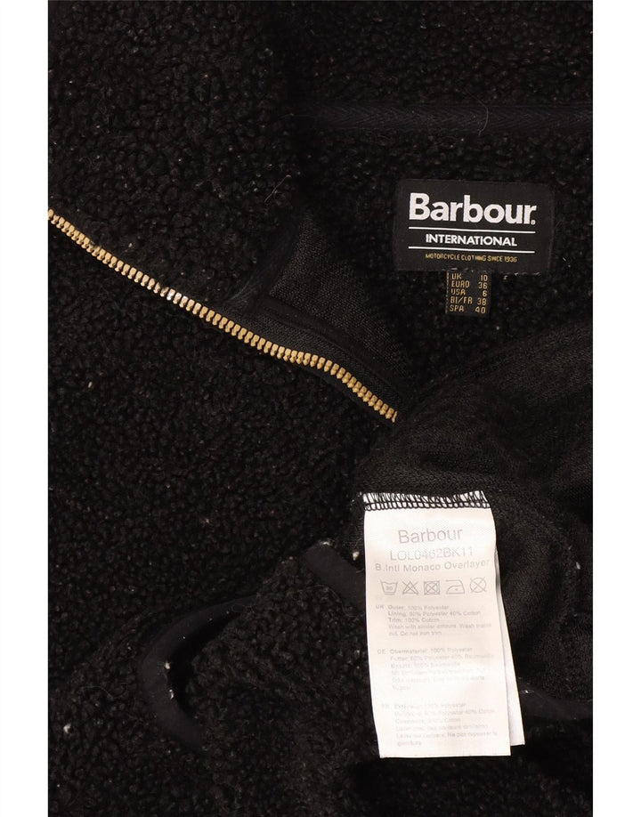 Jaqueta de lã superdimensionada feminina Barbour UK 10 poliéster preto pequeno