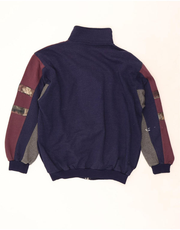 Suéter cardigã masculino C&A XL azul marinho algodão colorblock