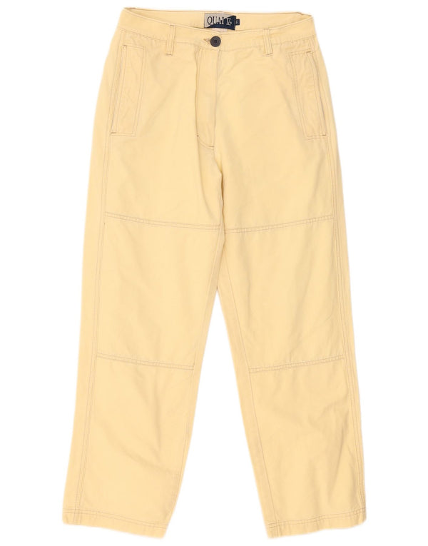Calça Chino Feminina Vintage Cintura Alta IT 44 Médio W30 L28 Amarelo
