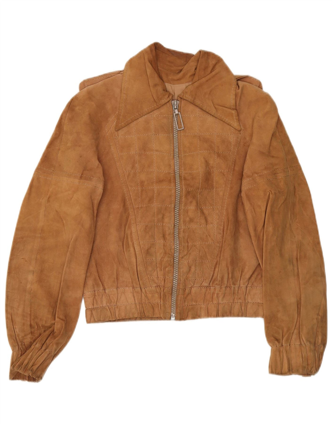 Jaqueta feminina vintage de camurça militar IT 48 XL marrom