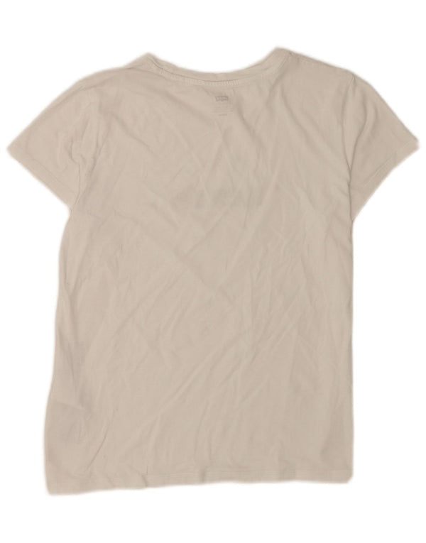 Camiseta feminina gráfica Levi's Top UK 12 algodão branco médio