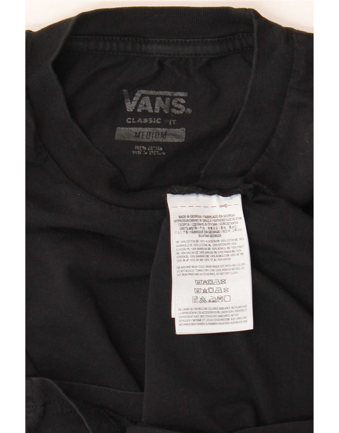 Camiseta Vans Masculina Classic Fit Top Médio Algodão Preto