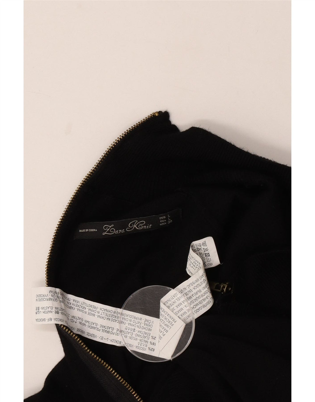 Suéter cardigã feminino Zara Reino Unido 14 grande viscose preta