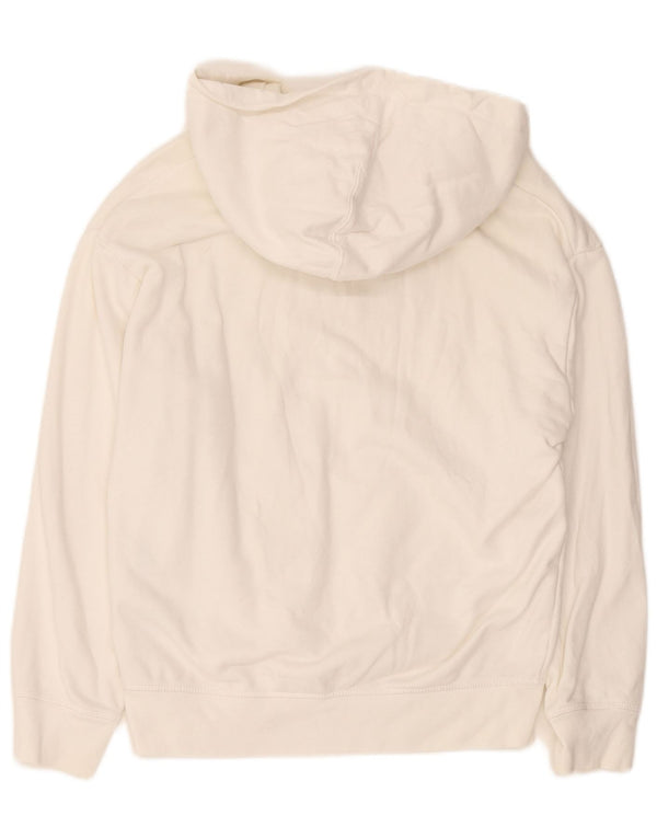 Suéter feminino Levi's com capuz grande e gráfico UK 10 pequeno algodão branco
