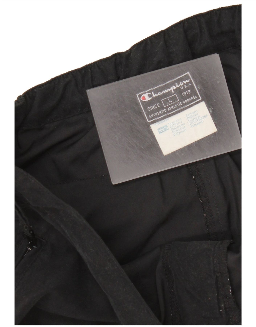 Calça chino reta feminina Champion grande W32 L32 poliéster preto