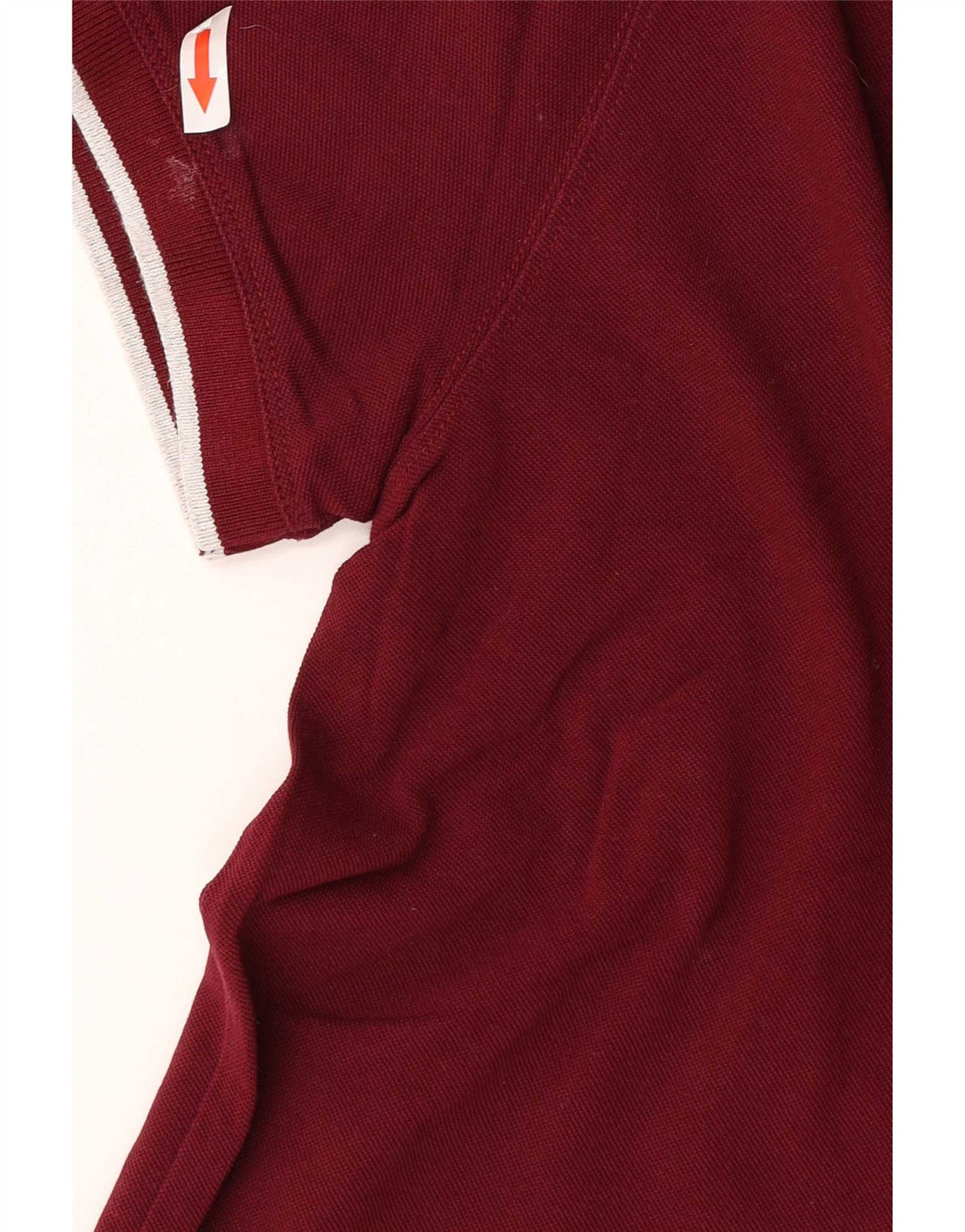 Camisa polo masculina Massimo Dutti, algodão listrado médio Borgonha