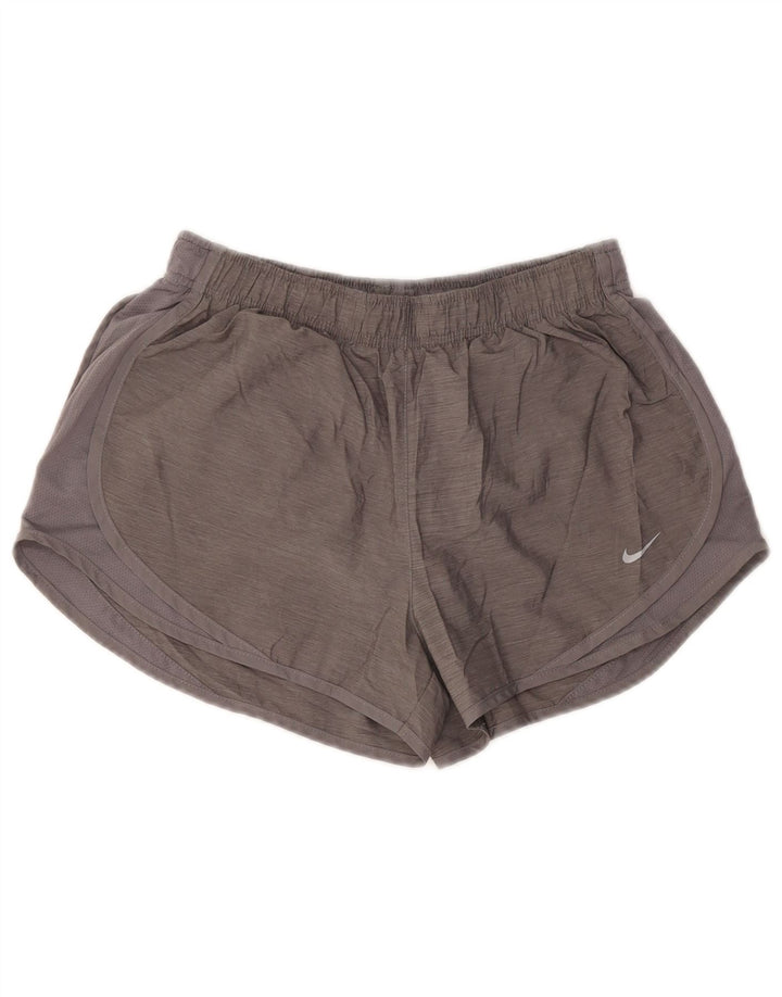 Shorts esportivos femininos NIKE Dri Fit UK 14 cinza médio poliéster