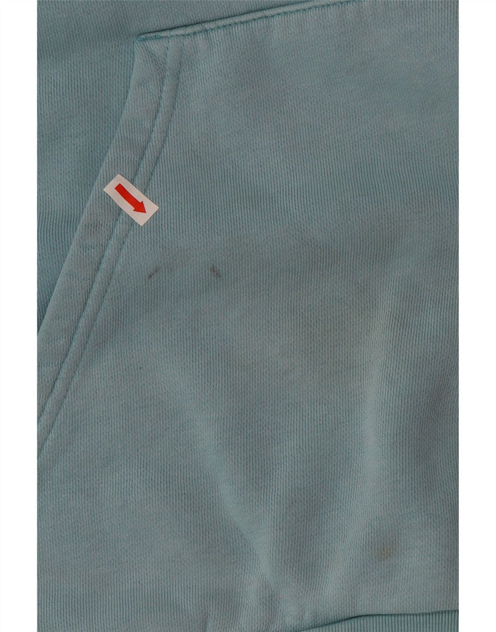 ADIDAS Mens Hoodie Jumper Grande Algodão Azul