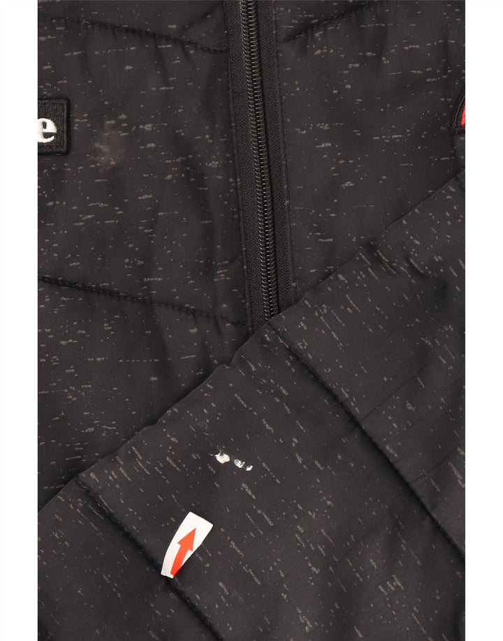 Jaqueta masculina acolchoada com capuz Ellesse UK 38 poliéster manchado preto médio