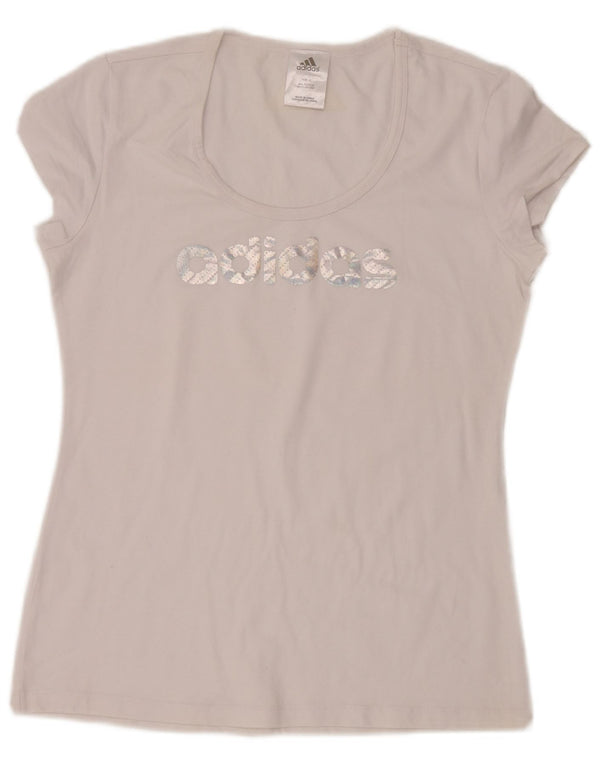 Adidas Camiseta Feminina Graphic Top UK 18 XL Algodão Branco