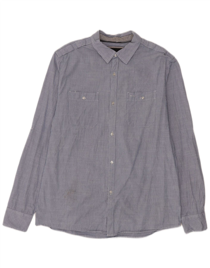 Camisa gráfica masculina Billabong grande algodão listrado azul