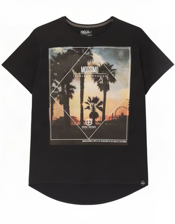 Camiseta Mossimo masculina Los Angeles Graphic Top médio algodão preto