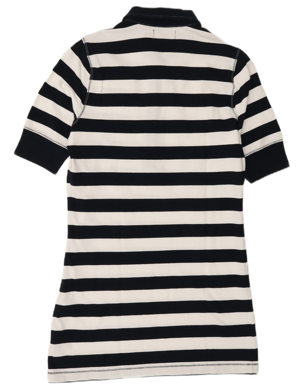Vestido feminino Polo Ralph Lauren UK 14 grande algodão listrado azul marinho