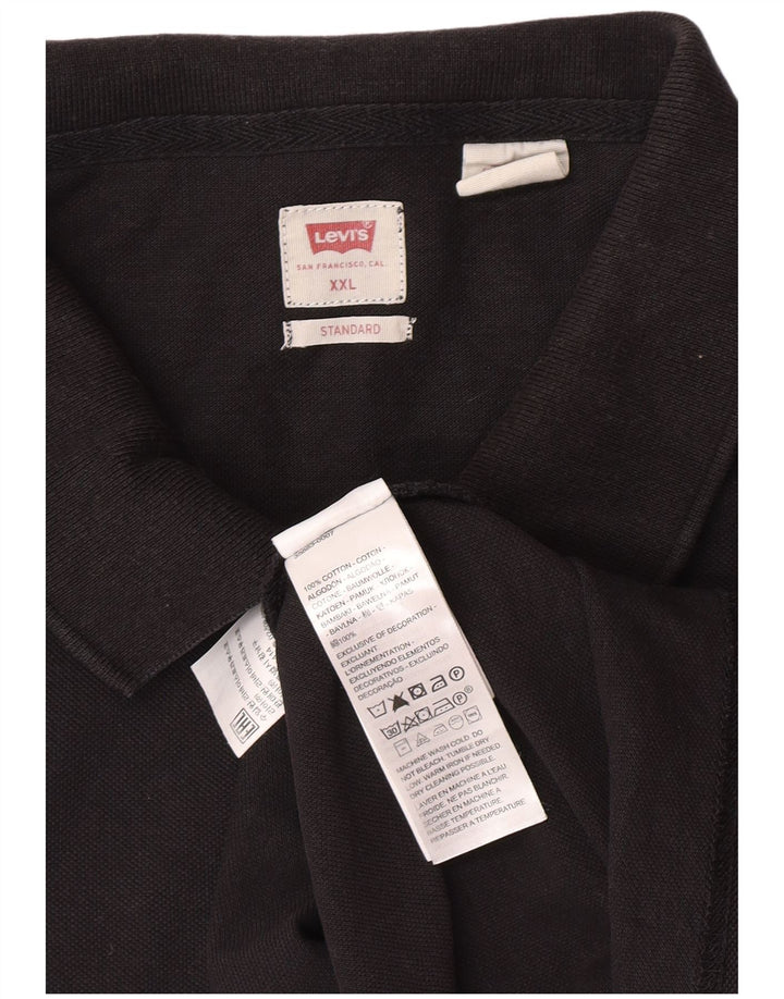 Camisa polo masculina padrão Levi's 2XL algodão preto