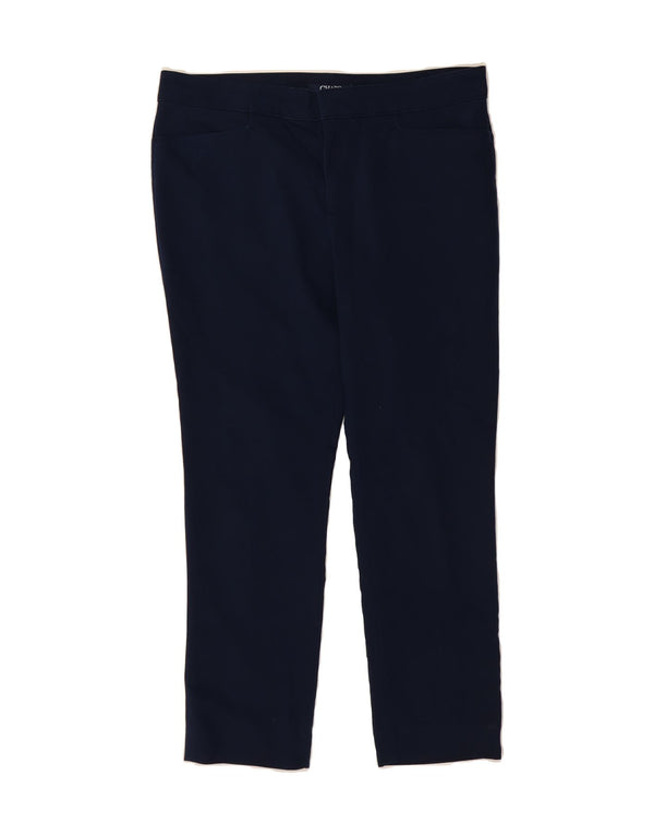 Calça feminina casual CHAPS Petite Slim US 14 XL W34 L26 algodão azul marinho