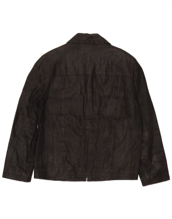 Jaqueta de couro masculina In Extenso UK 38 média preta