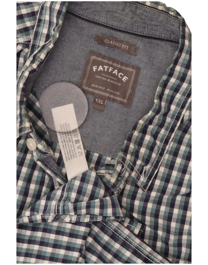 Camisa masculina FAT FACE 2XL algodão xadrez azul