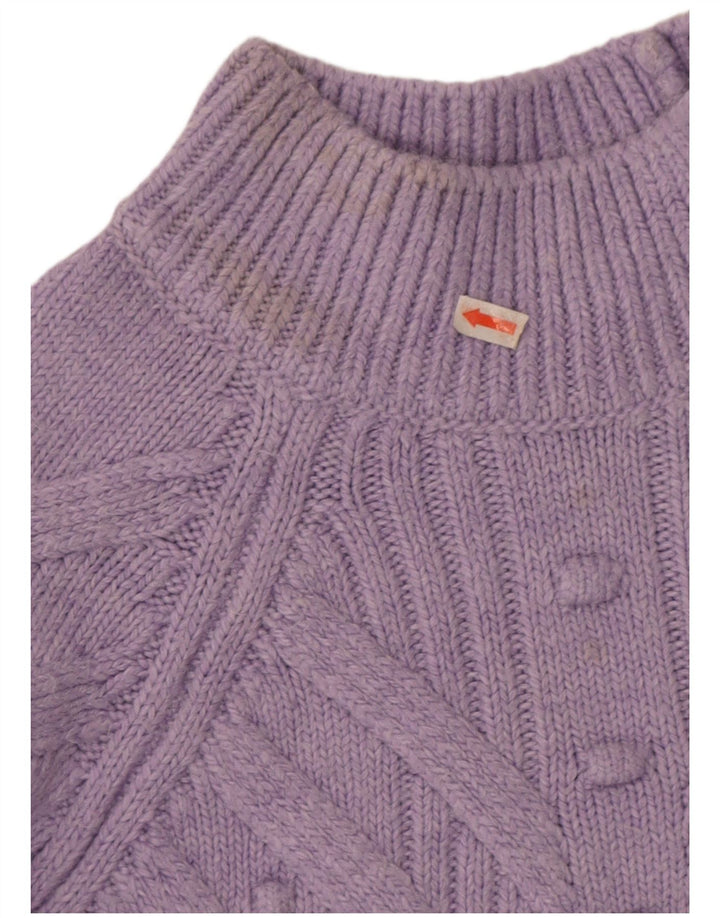Suéter feminino Marks & Spencer com gola tartaruga Reino Unido 14 médio roxo