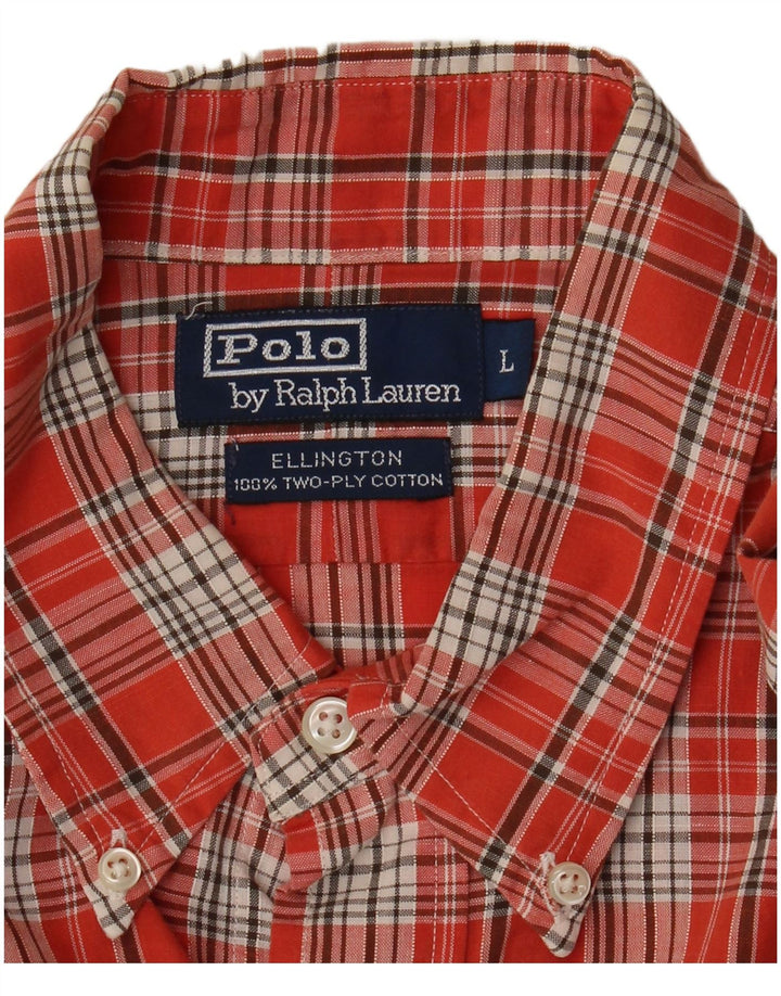 Polo Ralph Lauren Camisa masculina grande xadrez vermelho