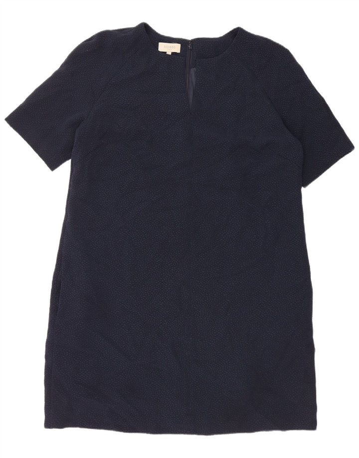 Vestido feminino Hobbs Shift UK 16 grande poliéster azul marinho