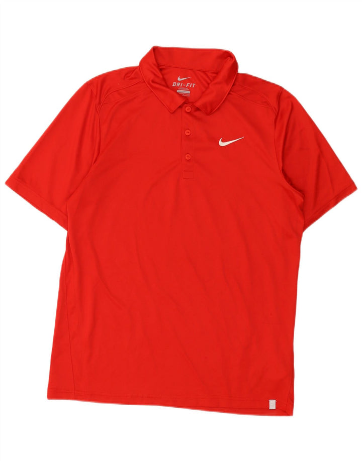 Camisa polo masculina Nike Dri Fit pequena vermelha poliéster