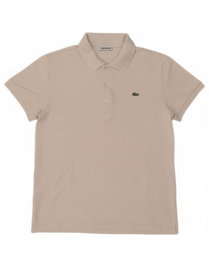 Camisa polo masculina Lacoste tamanho 4 médio algodão branco