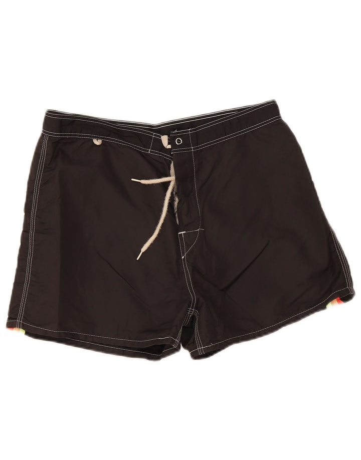Shorts de natação masculino Sundek médio preto listrado de nylon