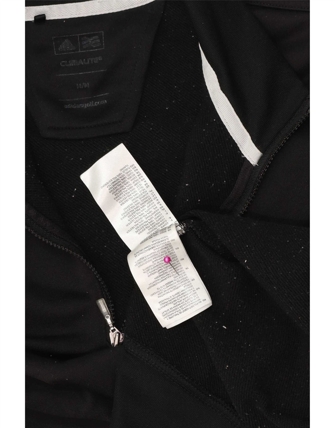 Adidas Mens Climalite Zip Neck Moletom Jumper Médio Preto Poliéster