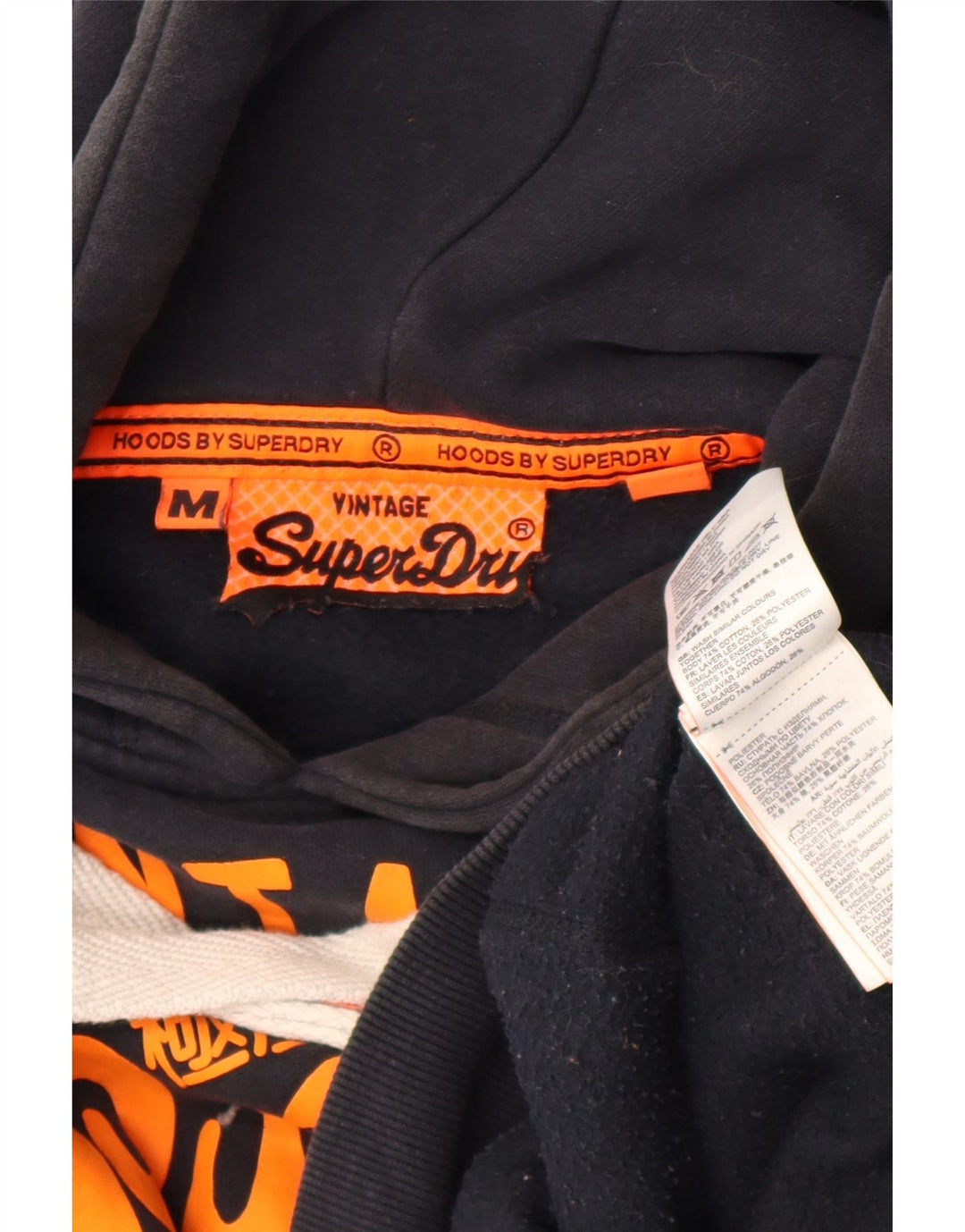 Superdry Mens Graphic Hoodie Jumper Médio Algodão Preto
