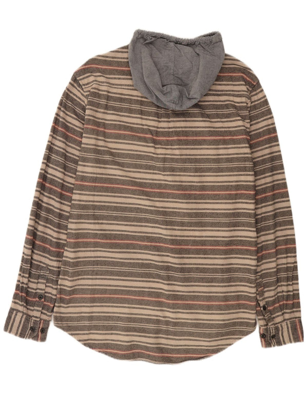 Camisa masculina com capuz Billabong grande algodão listrado bege