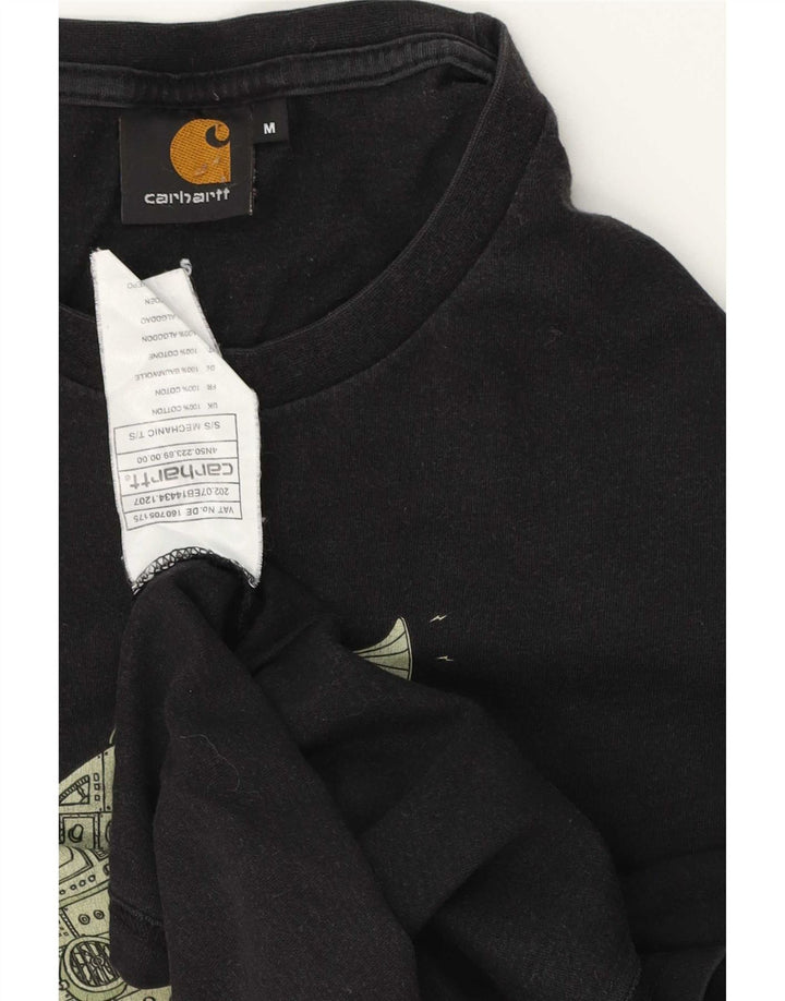 Camiseta gráfica masculina Carhartt Top médio algodão preto