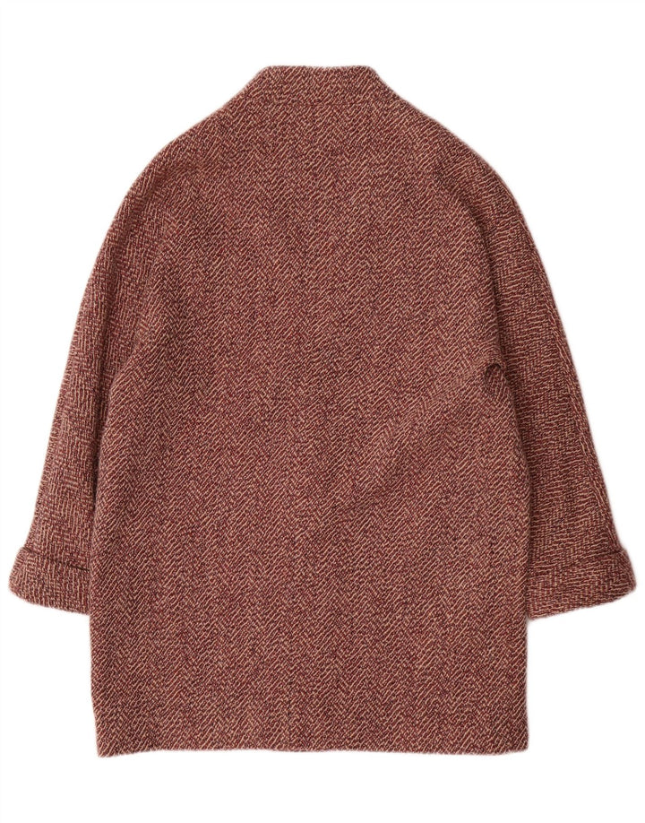 Sobretudo feminino Massimo Dutti UK 14 médio vermelho espinha de peixe viscose