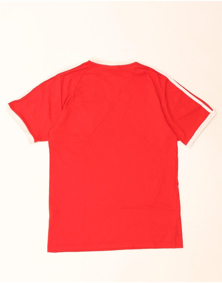 ADIDAS Mens T-Shirt Top Pequeno Algodão Vermelho