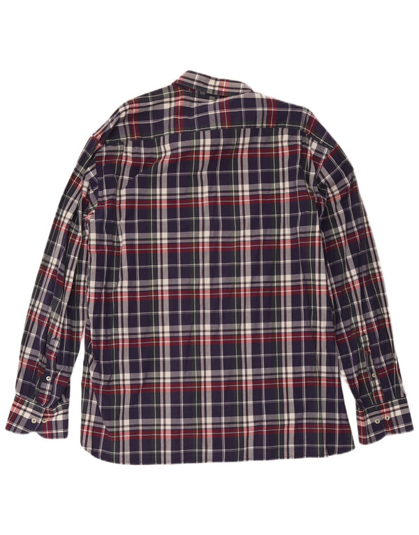 Camisa masculina Tommy Hilfiger New York Fit 2XL algodão xadrez azul marinho