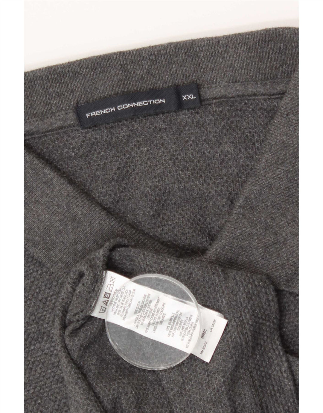 Camisa polo masculina French Connection 2XL algodão cinza