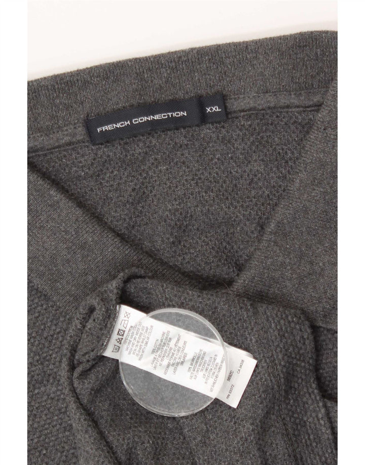 Camisa polo masculina French Connection 2XL algodão cinza