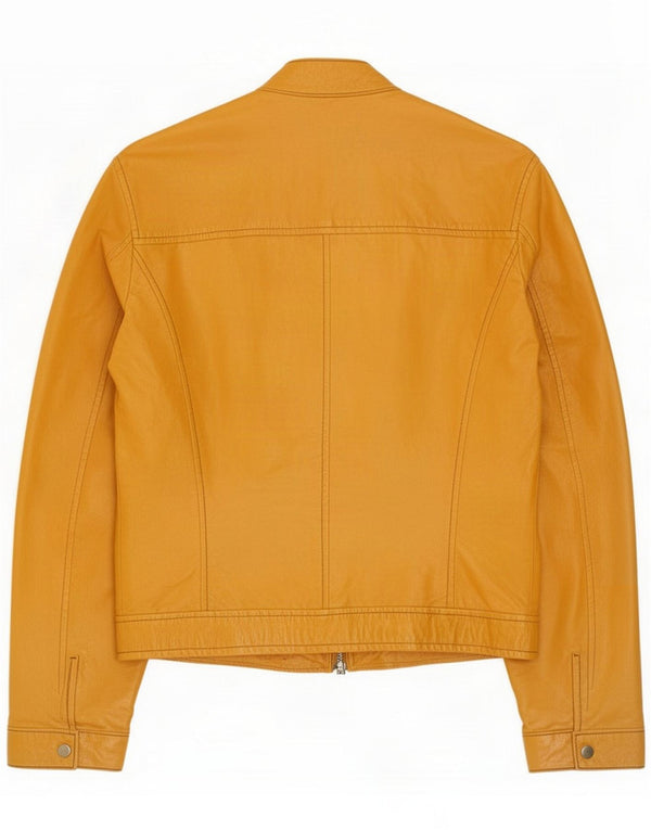 Jaqueta de couro masculina vintage IT 52 XL Amarelo