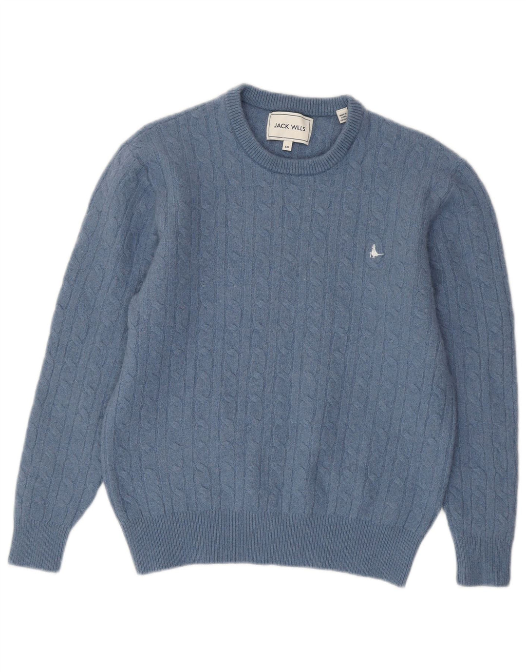 Suéter feminino JACK WILLS com gola redonda e lã azul pequena