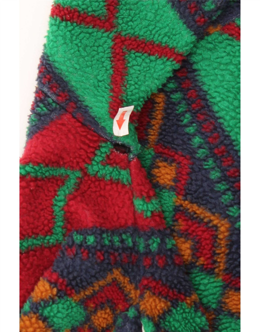Jaqueta masculina vintage de lã UK 42 XL multicolorida geométrica