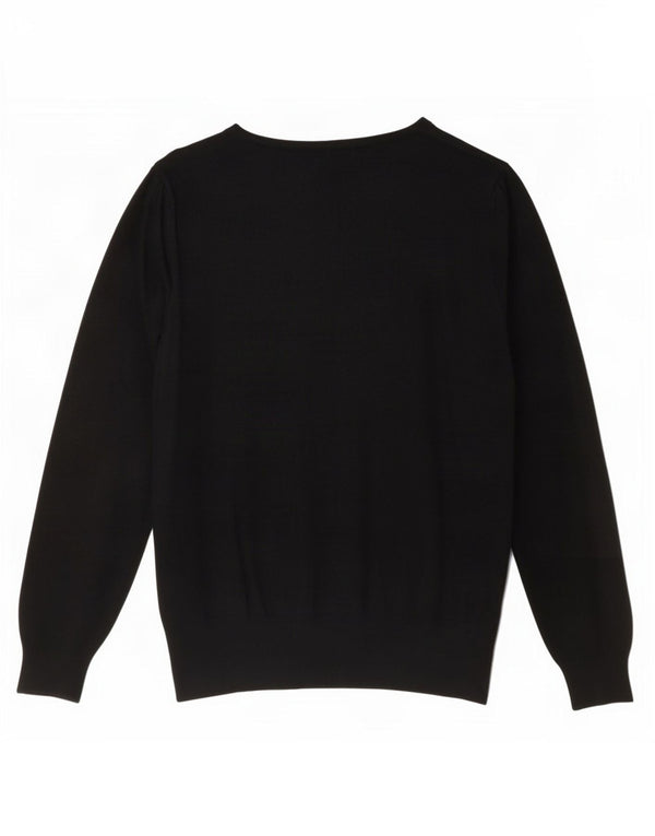 Suéter cardigã feminino Marks & Spencer UK 16 grande viscose preta