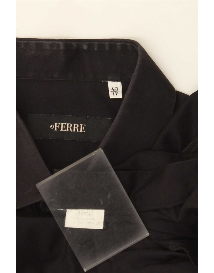 Camisa masculina Ferre tamanho 43 17 XL algodão preto
